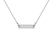 Load image into Gallery viewer, Engraved Silver Bar Chain Necklace - noahzshop